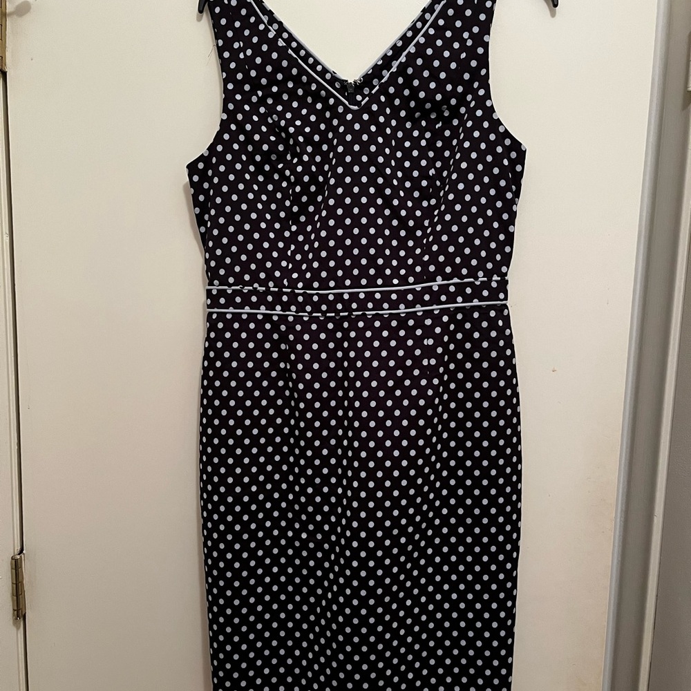 The Limited Sheath Polka Dot Navy Size 8 Dress